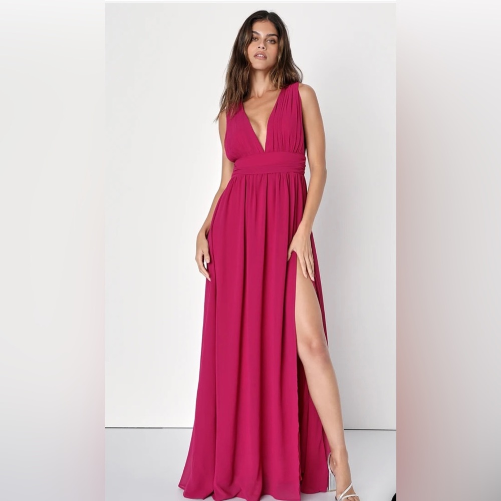 Over half off from website! Lulus Magenta Maxi Dress